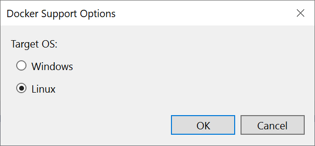 ターゲット OS の選択のスクリーンショット。