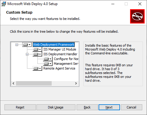 Web Deploy 4.0 コンポーネント