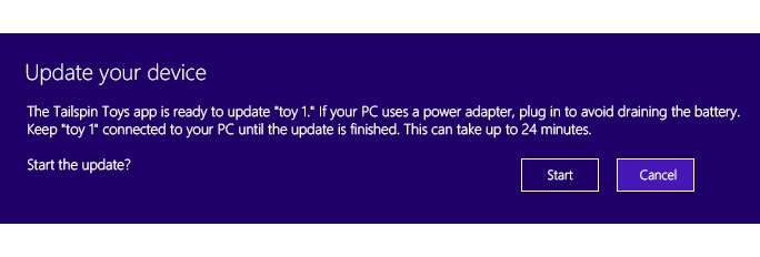 Windows ストア デバイス アプリは、ファームウェアの更新プログラムなどのデバイス更新をバックグラウンドで実行できます。