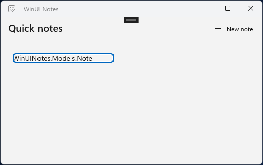 ノート コンテンツの代わりにノート クラス名を示すノート リストを含むノート アプリ UI。