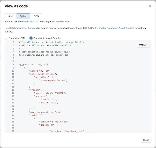 Exibir como código, Python
