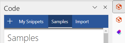 A polegada superior de um painel de tarefas, com três separadores quadrados à direita do canto superior direito. Dois dos separadores têm o ícone Script Lab. O terceiro tem um ícone para um suplemento diferente.