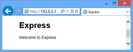 Uma página da web de boas-vindas ao Express.