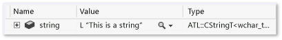 Dados CStringT com visualizador StringView