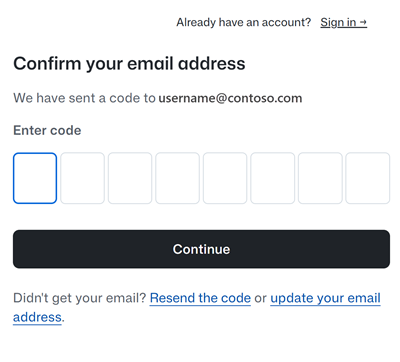 Captura de tela das caixas de código Enter.