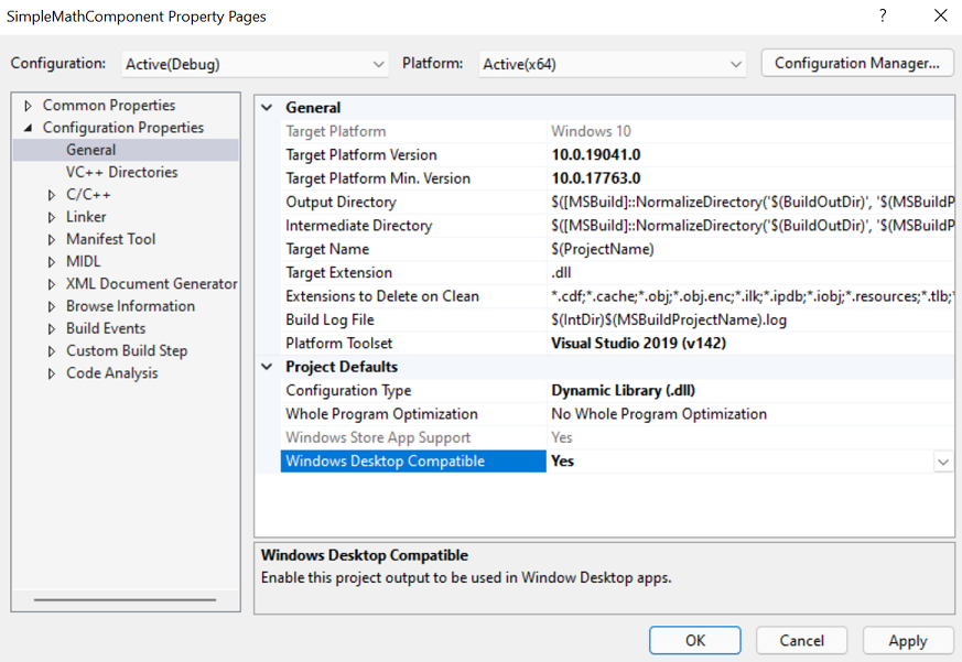 Página de propriedades compatível com desktop