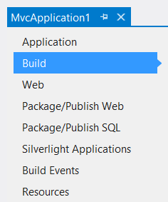 Captura de ecrã do menu suspenso do projeto na janela do explorador de soluções, destacando a opção de compilação.