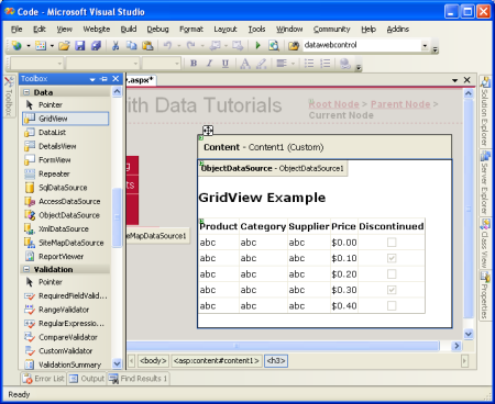 Os BoundFields do GridView foram customizados