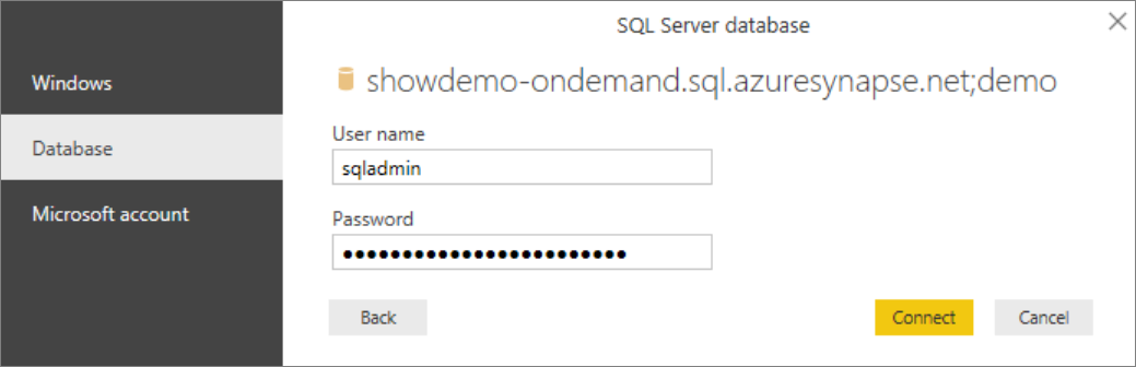 Utilize o login SQL.