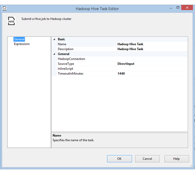 Editor de Tarefas Hadoop Hive