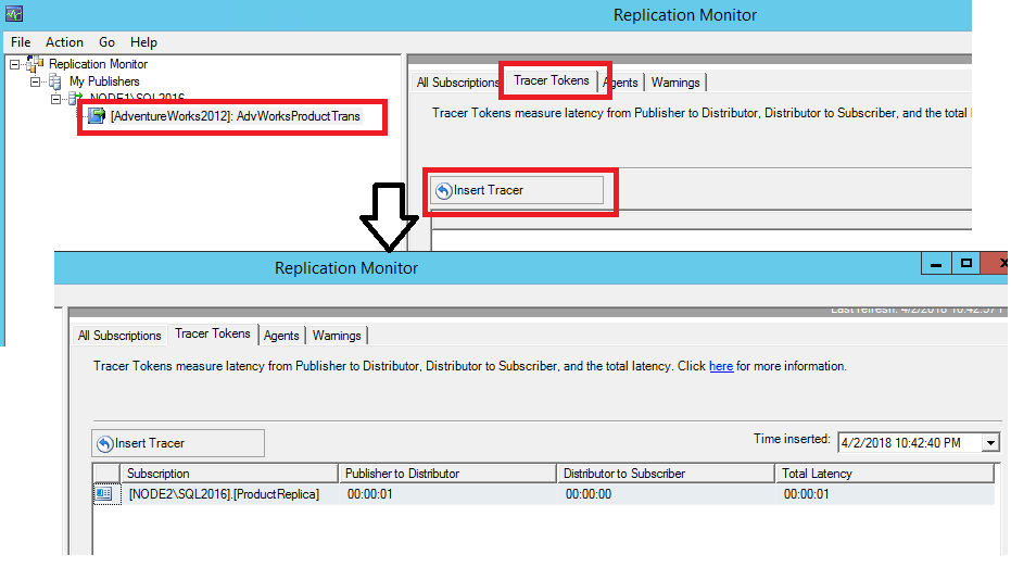 Informação para o token traçador