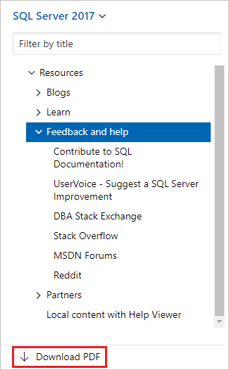 Captura de tela mostrando a opção de baixar conteúdo como PDF.
