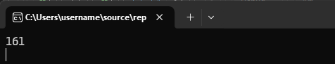 Captura de tela de uma janela do Console mostrando os resultados da matemática inteira.