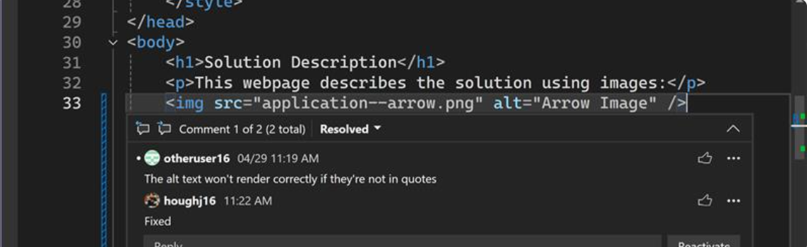 Captura de tela mostrando comentários de RP.