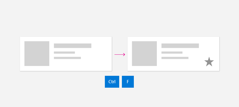 Pressione Ctrl e F para realizar uma ação