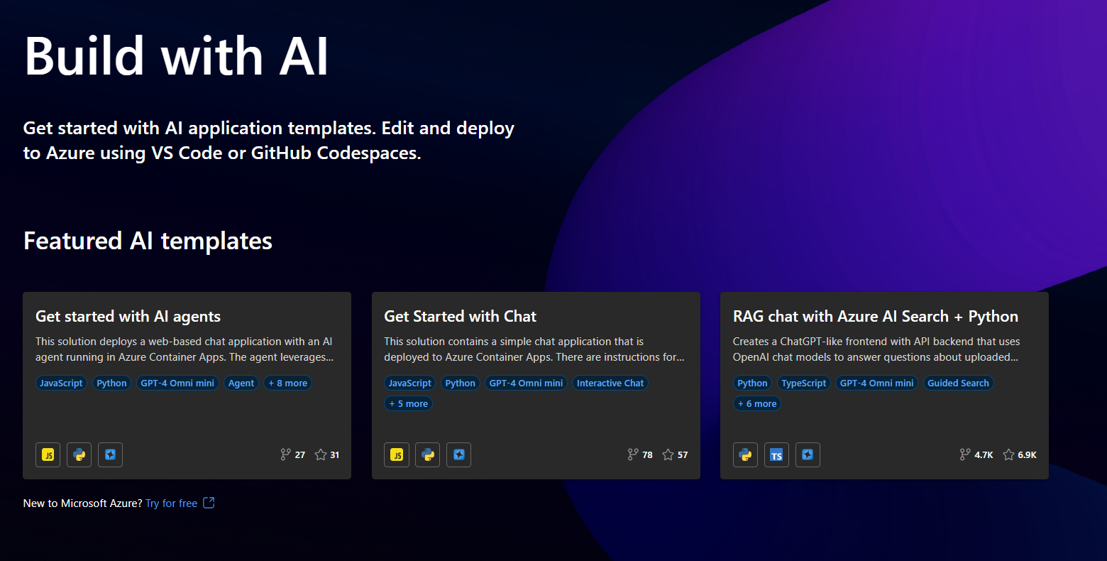 显示 AI 应用模板库主页的屏幕截图。