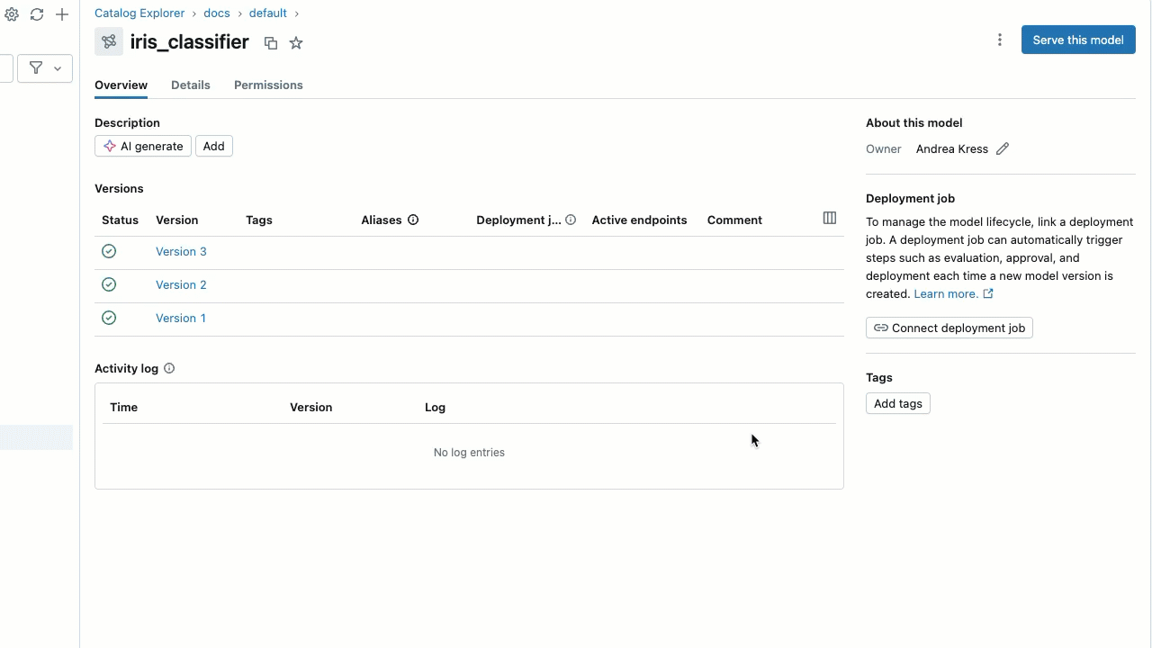 如何从模型详细信息页将别名添加到模型版本。