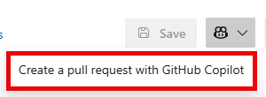 Screenshot 显示所选 GitHub 菜单下拉列表和“启动拉取请求”选项。