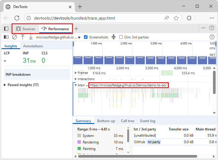 “特殊 DevTools”选项卡