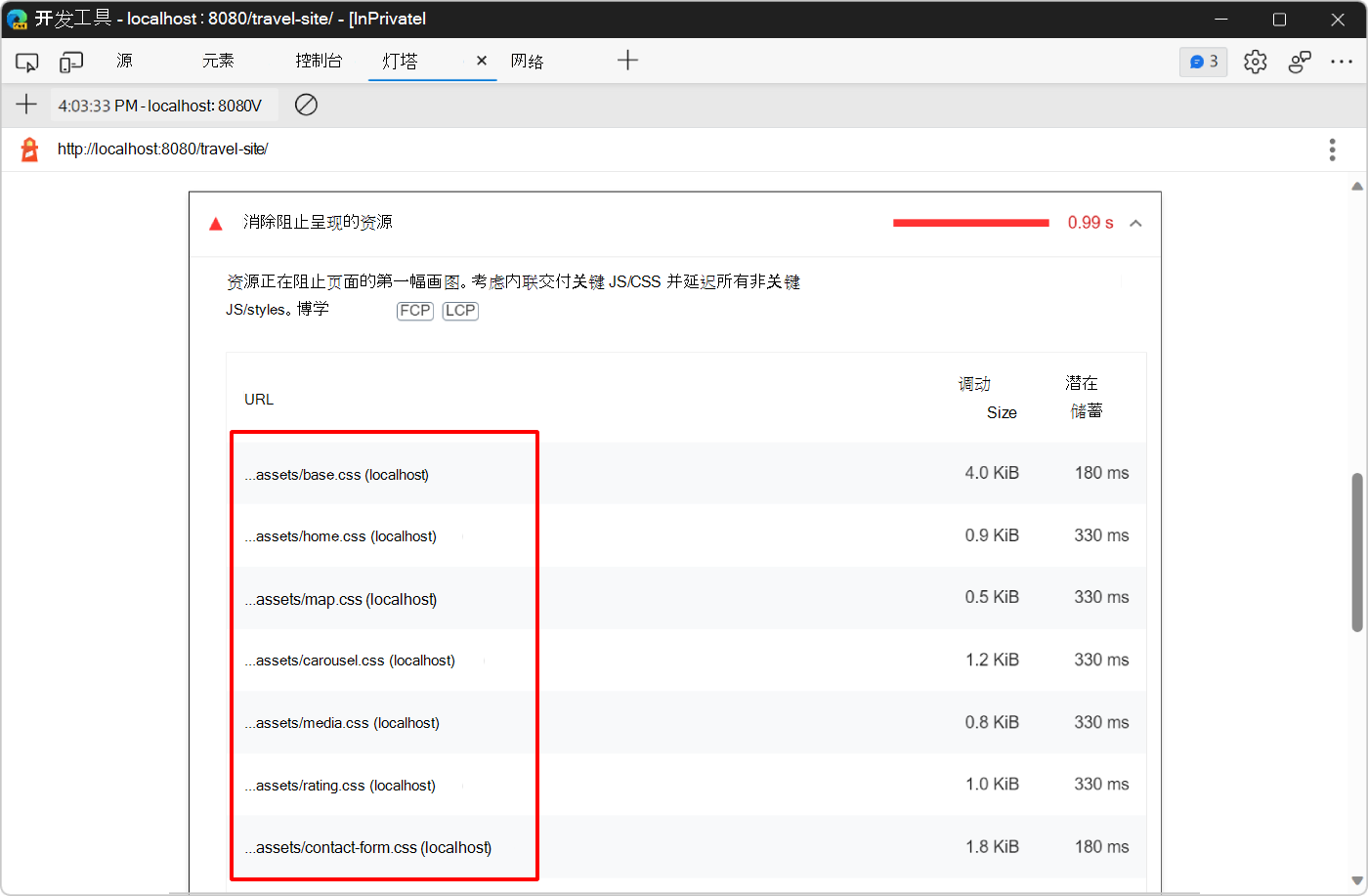 有关消除呈现阻塞资源机会的详细信息