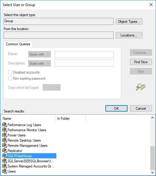 Example of groups on server 服务器上的组示例