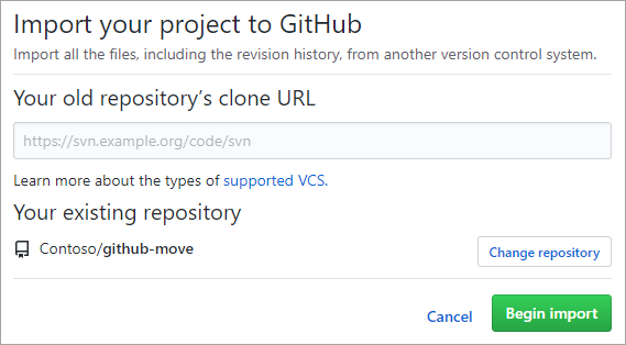 GitHub Migrator 工具的屏幕截图。