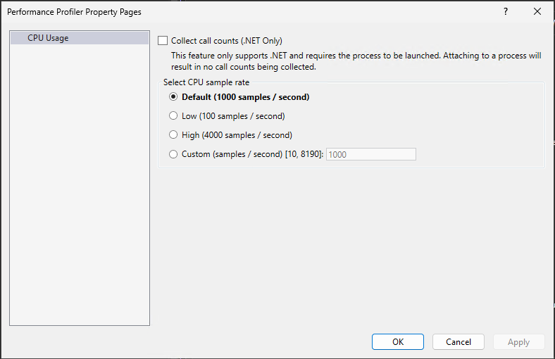 显示 CPU 使用率的“设置”的屏幕截图。